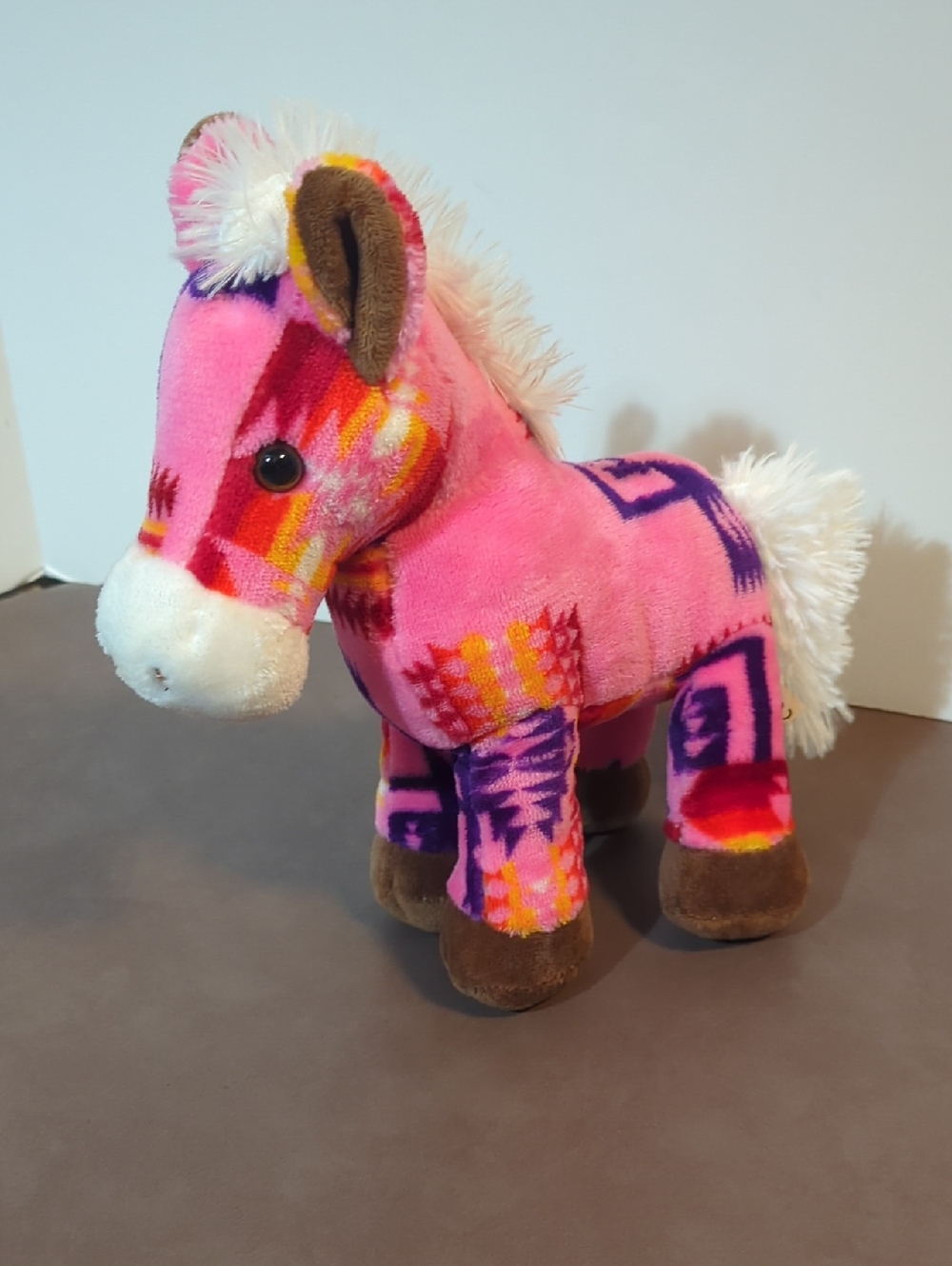 Southwestern Aztec Design Plush Stuffed Animal Horse Nativo Pink Purple Brown